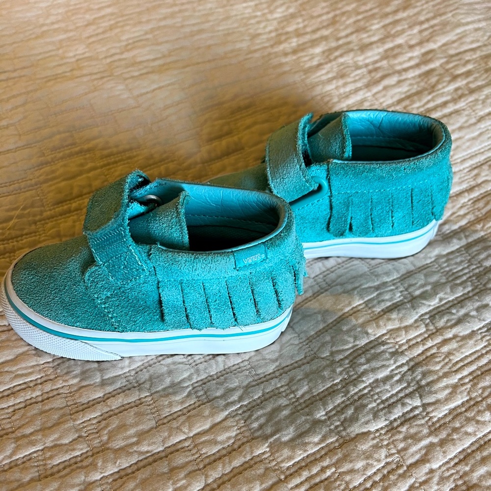 Vans Toddler Shoes w/ Fringe turquoise blue size 5